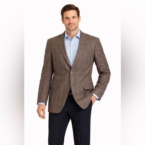 Joseph Abboud Brown Windowpane Plaid Sport Coat